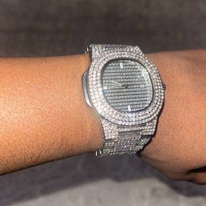 silver rhinestone watch